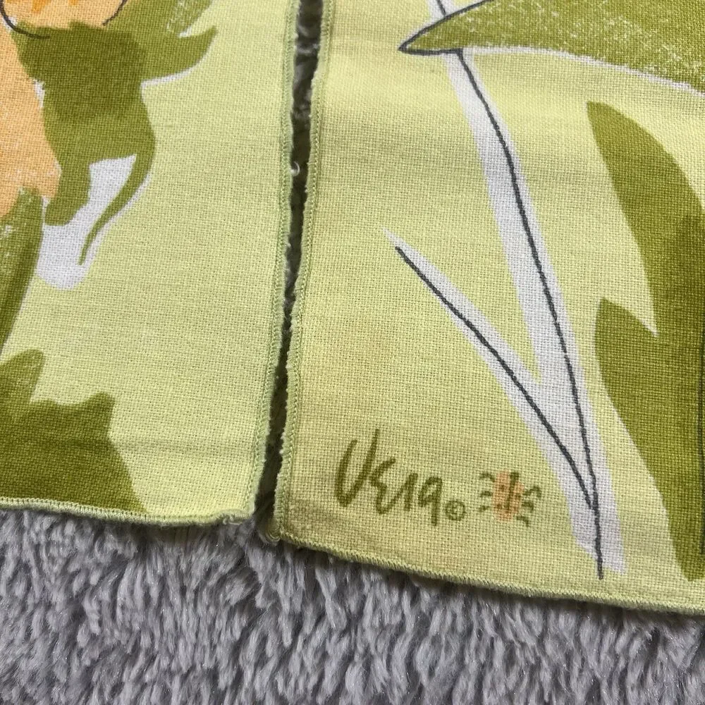 VERA Neumann Vintage MCM Orange Poppy Flower Yellow Napkins 15X15” Set of 8